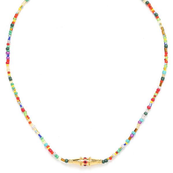Колье Nature Bijoux, Raksha, с цветным бисером и эмалью, NB22.1-15-42170 (золотистый)