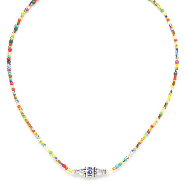 Колье Nature Bijoux, Raksha, с цветным бисером и эмалью, NB22.1-15-42171 (серебристый)