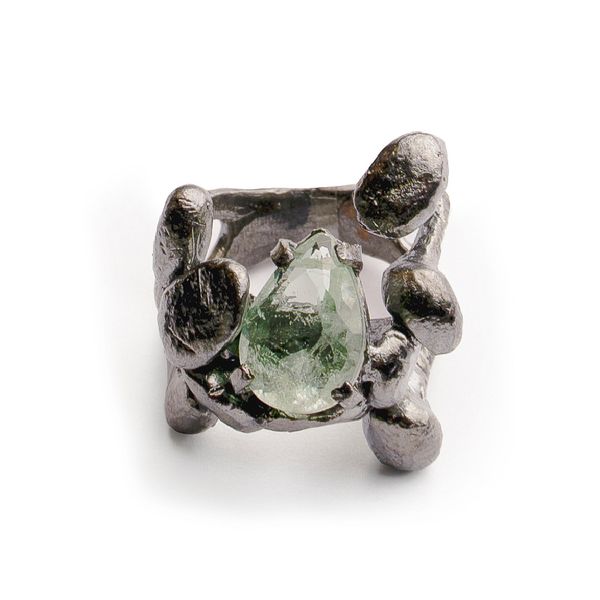 Кольцо Estrosia, с кристаллом Параиба, в форме капельки, ES-ANG30-02A (мятный, 17)