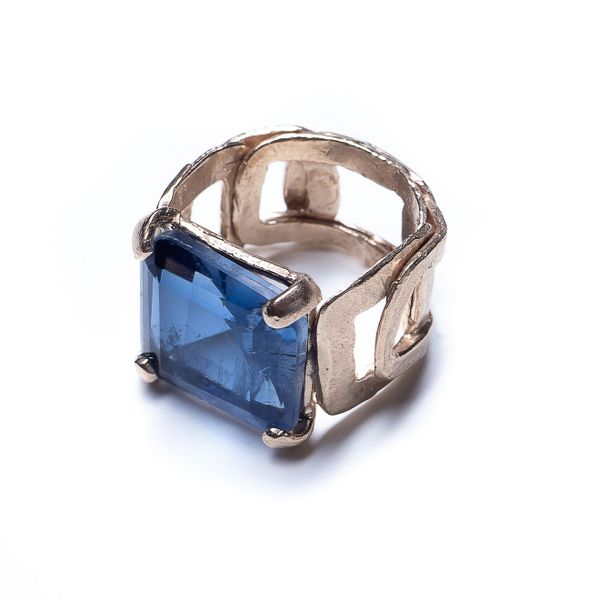 Кольцо Estrosia, с кристаллом, ES-ANZ11 (синий, 16)