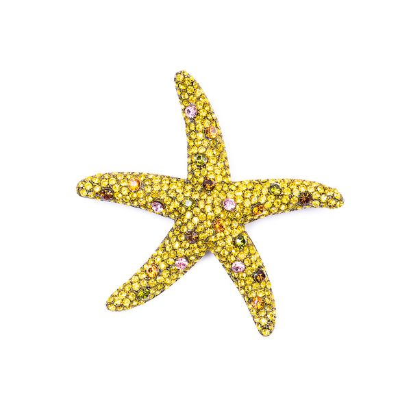 Брошь Moon Paris, Nord, морская звезда, с кристаллами, MoS-22.03-049 (желтый)